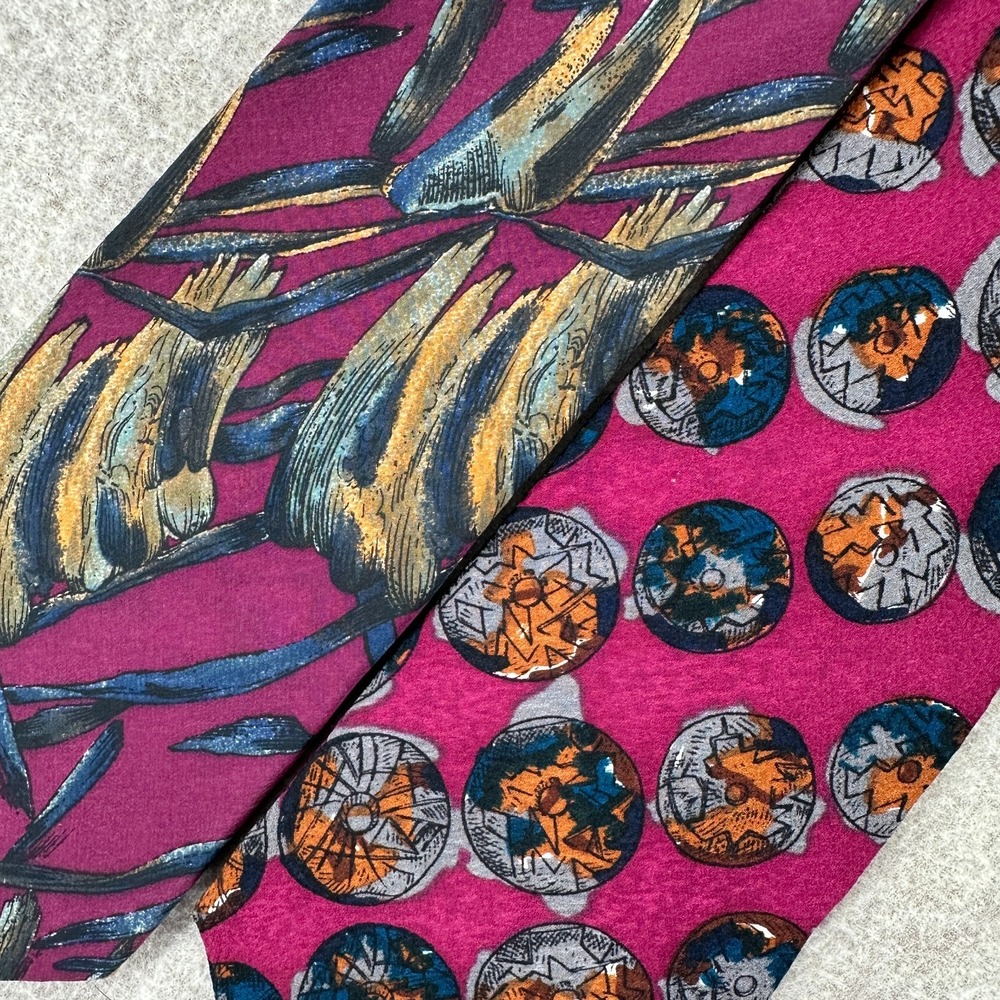 Lot 2 Tuli Multicolored‎ Geometric Silk Neck Ties Abstract